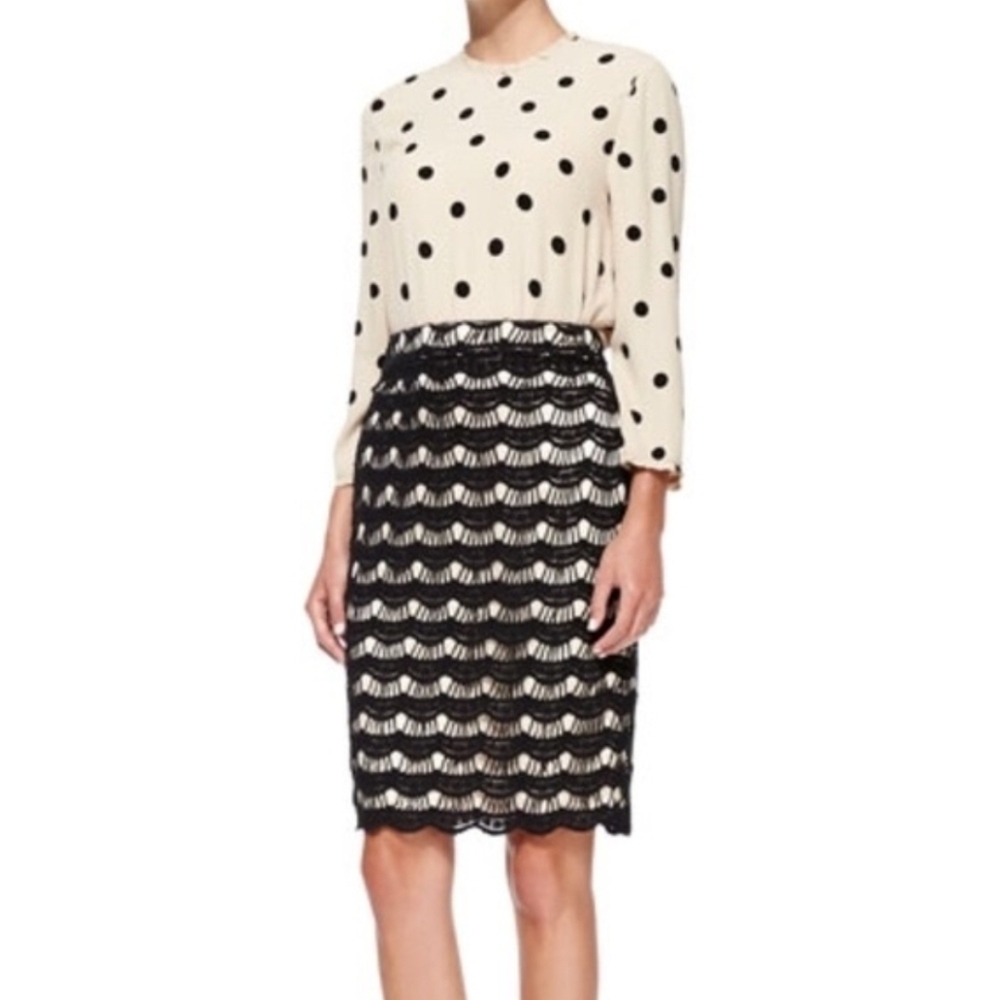 🖤Kate Spade🖤 - Black/Cream Virginia Lace Scallop Skirt